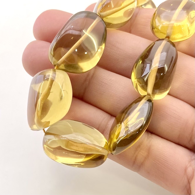 Whisky Quartz 15-21mm Smooth Nugget Shape AAA Grade Gemstone Beads Strand - Total 1 Strand of 17 Inch.