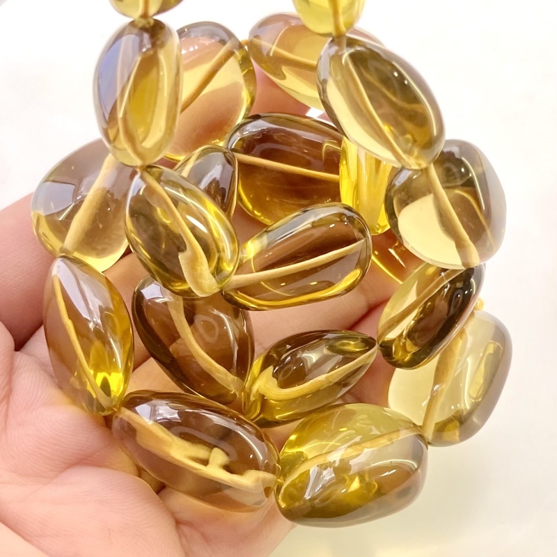 Whisky Quartz 15-21mm Smooth Nugget Shape AAA Grade Gemstone Beads Strand - Total 1 Strand of 17 Inch.