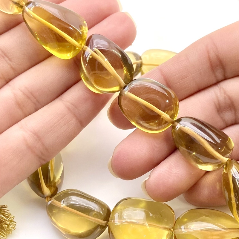 Whisky Quartz 15-21mm Smooth Nugget Shape AAA Grade Gemstone Beads Strand - Total 1 Strand of 17 Inch.