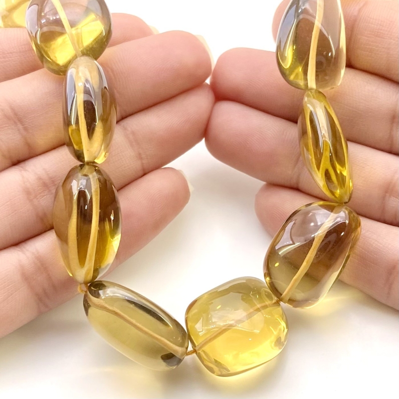 Whisky Quartz 15-21mm Smooth Nugget Shape AAA Grade Gemstone Beads Strand - Total 1 Strand of 17 Inch.