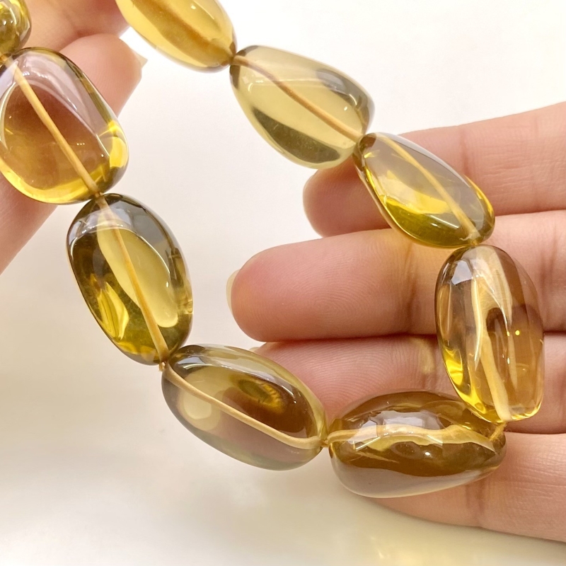 Whisky Quartz 15-21mm Smooth Nugget Shape AAA Grade Gemstone Beads Strand - Total 1 Strand of 17 Inch.