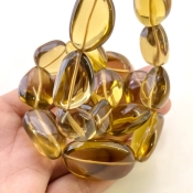 Whisky Quartz 18-33mm Smooth Nugget Shape AAA Grade Gemstone Beads Strand - Total 1 Strand of 17 Inch.