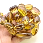 Whisky Quartz 18-33mm Smooth Nugget Shape AAA Grade Gemstone Beads Strand - Total 1 Strand of 17 Inch.