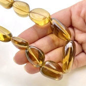 Whisky Quartz 18-33mm Smooth Nugget Shape AAA Grade Gemstone Beads Strand - Total 1 Strand of 17 Inch.