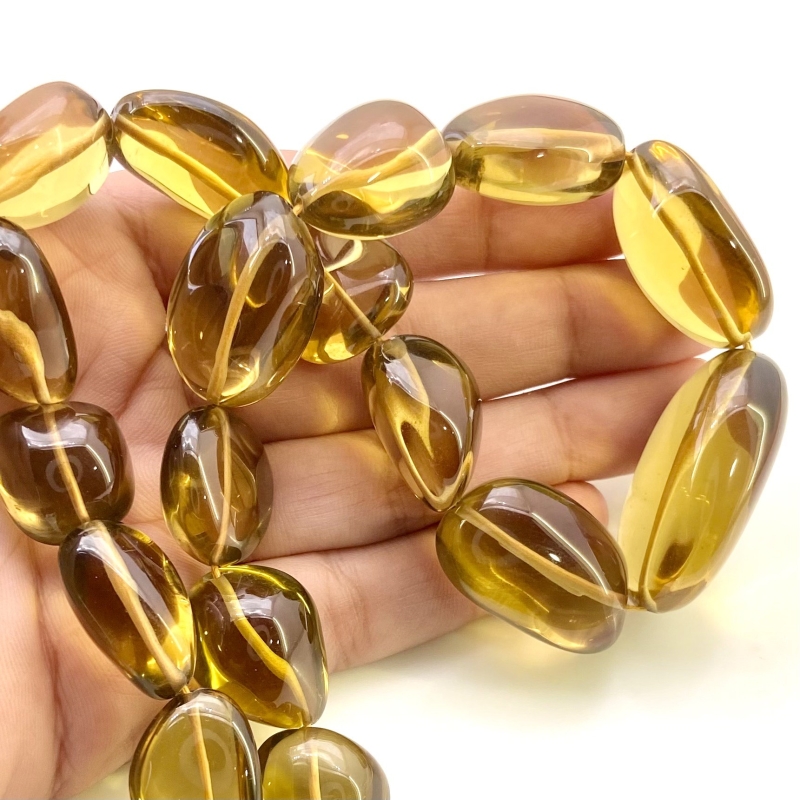 Whisky Quartz 18-33mm Smooth Nugget Shape AAA Grade Gemstone Beads Strand - Total 1 Strand of 17 Inch.