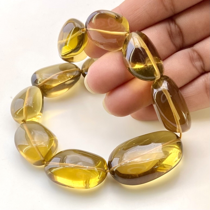 Whisky Quartz 18-33mm Smooth Nugget Shape AAA Grade Gemstone Beads Strand - Total 1 Strand of 17 Inch.