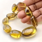 Whisky Quartz 18-33mm Smooth Nugget Shape AAA Grade Gemstone Beads Strand - Total 1 Strand of 17 Inch.