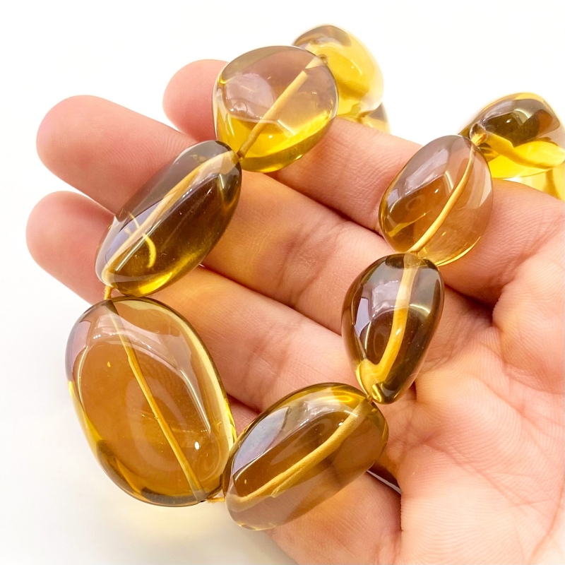 Whisky Quartz 18-33mm Smooth Nugget Shape AAA Grade Gemstone Beads Strand - Total 1 Strand of 17 Inch.