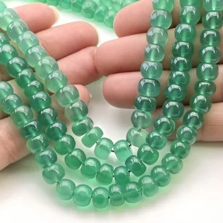 Green Onyx 7-8mm Smooth Rondelle Shape AAA+ Grade Gemstone Beads Strand - Total 1 Strand of 18 Inch.