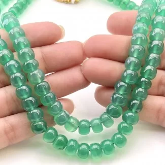 Green Onyx 8-9mm Smooth Rondelle Shape AAA+ Grade 18 Inch Long Gemstone Beads Strand