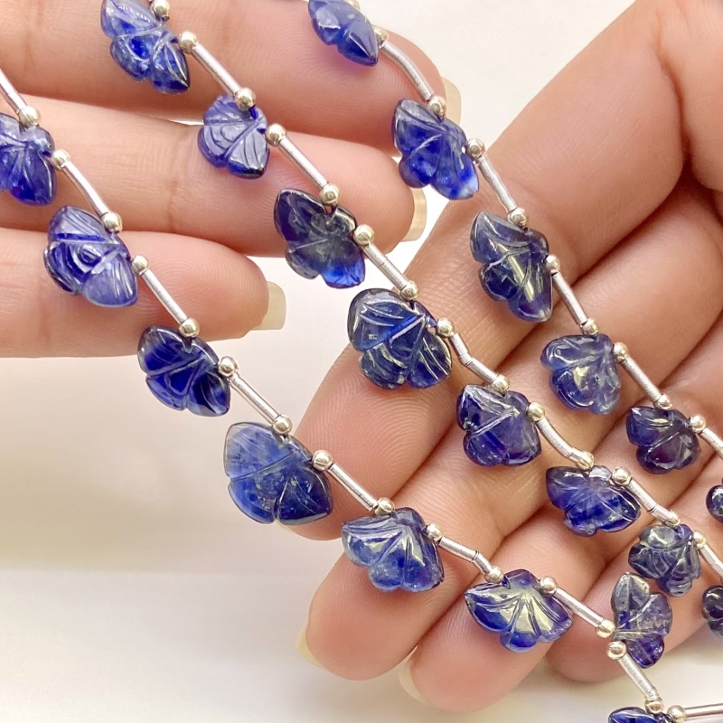 Blue Sapphire 8-14mm Carved Fancy Shape AA Grade Multi Strand Beads Layout - Total 3 Strands of 6-9 Inch