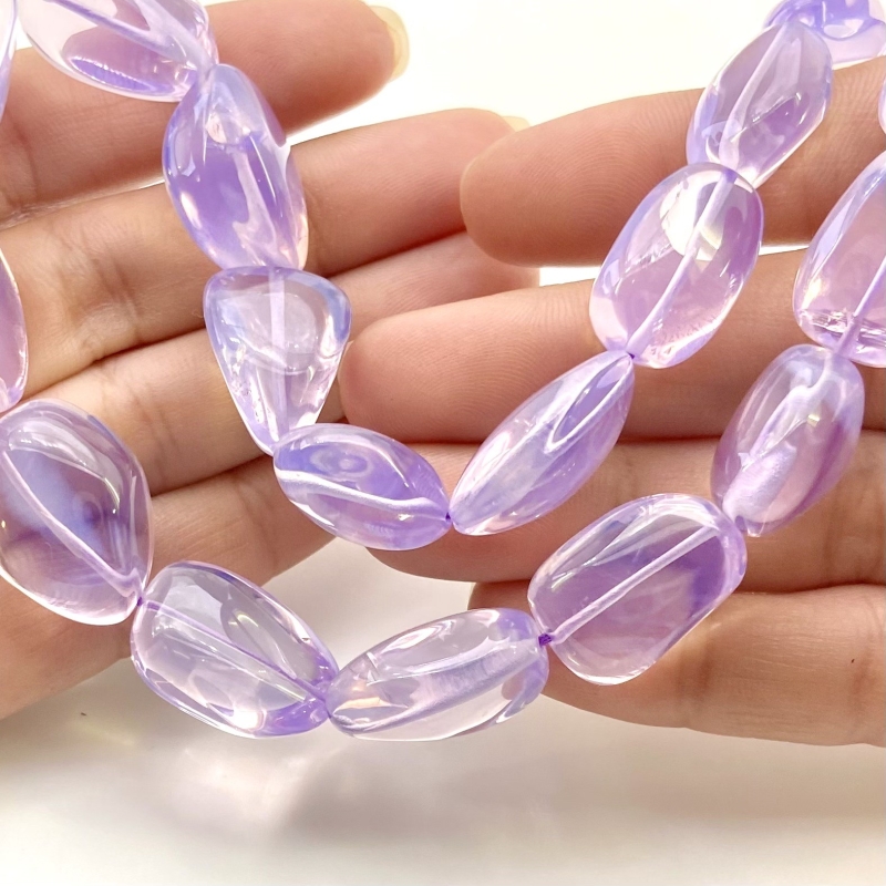 Lavender Quartz 11-28mm Smooth Nugget Shape AAA Grade Gemstone Beads Strand - Total 1 Strand of 17 Inch.