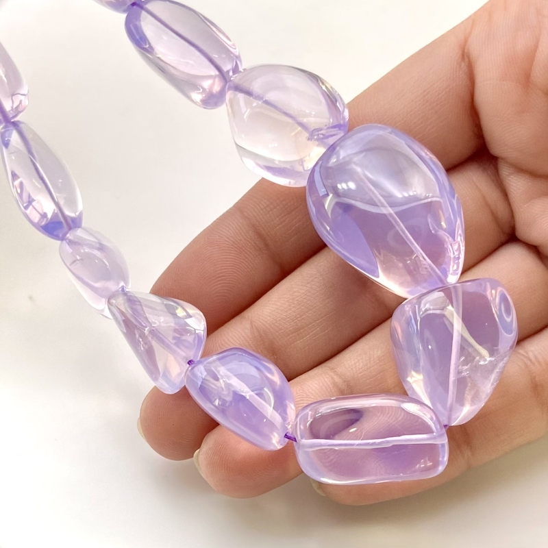 Lavender Quartz 11-28mm Smooth Nugget Shape AAA Grade Gemstone Beads Strand - Total 1 Strand of 17 Inch.