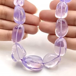 Lavender Quartz 11-28mm Smooth Nugget Shape AAA Grade Gemstone Beads Strand - Total 1 Strand of 17 Inch.