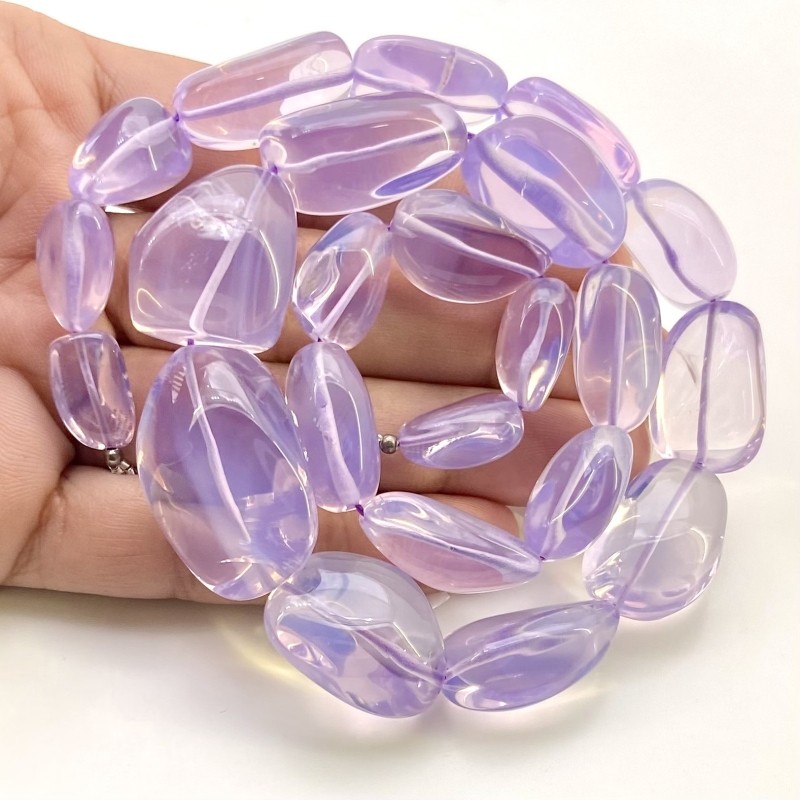 Lavender Quartz 11-28mm Smooth Nugget Shape AAA Grade Gemstone Beads Strand - Total 1 Strand of 17 Inch.