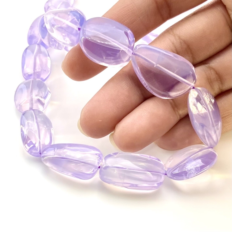 Lavender Quartz 11-24mm Smooth Nugget Shape AAA Grade Gemstone Beads Strand - Total 1 Strand of 17 Inch.