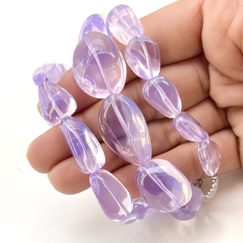 Lavender Quartz 11-24mm Smooth Nugget Shape AAA Grade Gemstone Beads Strand - Total 1 Strand of 17 Inch.