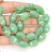 Green Aventurine 14-14.5mm Step Cut Barrel Shape AAA Grade Gemstone Beads Strand - Total 1 Strand of 13 Inch.