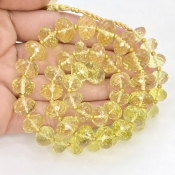 Lemon Quartz 8.5-13mm Faceted Rondelle Shape AAA+ Grade Gemstone Beads Strand - Total 1 Strand of 16 Inch.