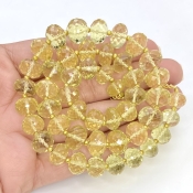 Lemon Quartz 8-11mm Faceted Rondelle Shape AAA+ Grade Gemstone Beads Strand - Total 1 Strand of 16 Inch.