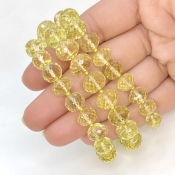 Lemon Quartz 8-11mm Faceted Rondelle Shape AAA+ Grade Gemstone Beads Strand - Total 1 Strand of 16 Inch.