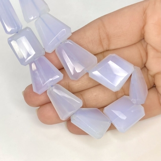 Blue Chalcedony 14-21mm Step Cut Nugget Shape AA+ Grade Gemstone Beads Strand - Total 1 Strand of 17 Inch.