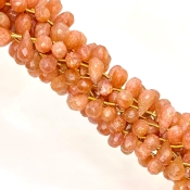 Sun Stone 8.5-13mm Briolette Drop Shape A Grade Gemstone Beads Lot - Total 10 Strands of 9 Inch.