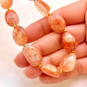 Sun Stone 13-19mm Smooth Nugget Shape AA Grade Gemstone Beads Strand - Total 1 Strand of 10 Inch.
