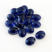 31.85 Carat Iolite 9x7mm Smooth Oval Shape A Grade Cabochons Parcel - Total 17 Pcs.