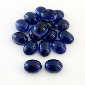 31.85 Carat Iolite 9x7mm Smooth Oval Shape A Grade Cabochons Parcel - Total 17 Pcs.
