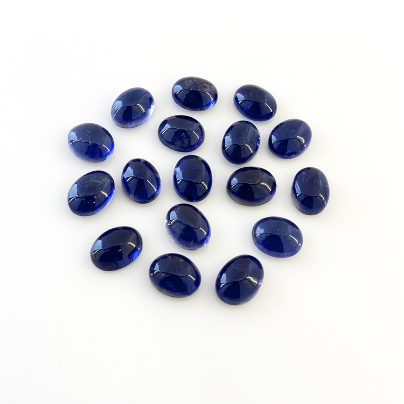 31.85 Carat Iolite 9x7mm Smooth Oval Shape A Grade Cabochons Parcel - Total 17 Pcs.