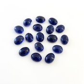 31.85 Carat Iolite 9x7mm Smooth Oval Shape A Grade Cabochons Parcel - Total 17 Pcs.
