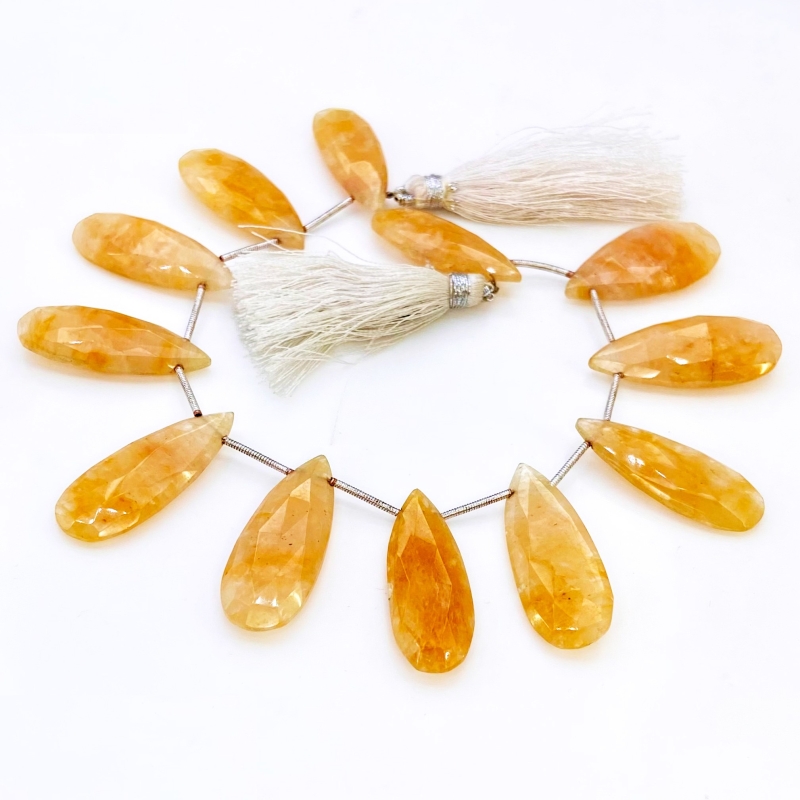 Agate 26-36mm Briolette Pear Shape AA+ Grade Gemstone Beads Lot - Total 4 Strands of 8 Inch.