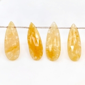 Agate 26-36mm Briolette Pear Shape AA+ Grade Gemstone Beads Lot - Total 4 Strands of 8 Inch.