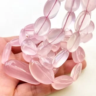 Rose Quartz 11-36mm Smooth Nugget Shape AAA Grade Gemstone Beads Strand - Total 1 Strand of 20 Inch.