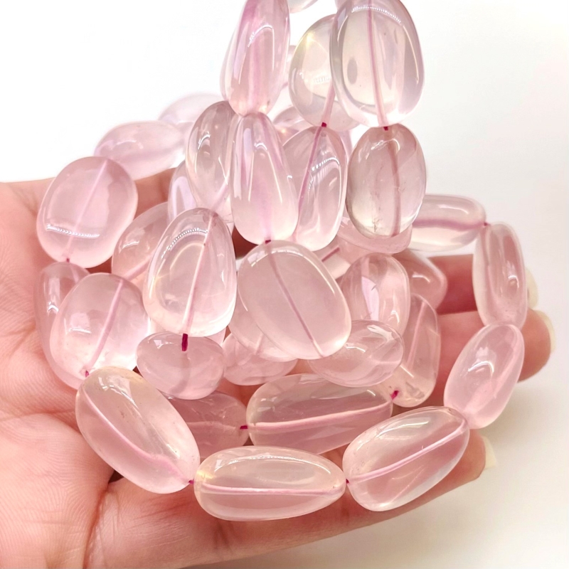 Rose Quartz 14-23mm Smooth Nugget Shape AAA Grade Gemstone Beads Strand - Total 1 Strand of 17 Inch.