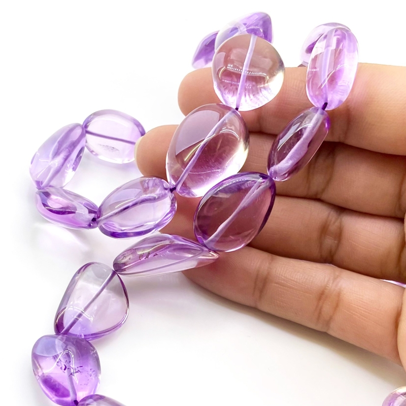 Brazilian Amethyst 12-24mm Smooth Nugget Shape AAA Grade Gemstone Beads Strand - Total 1 Strand of 17 Inch.