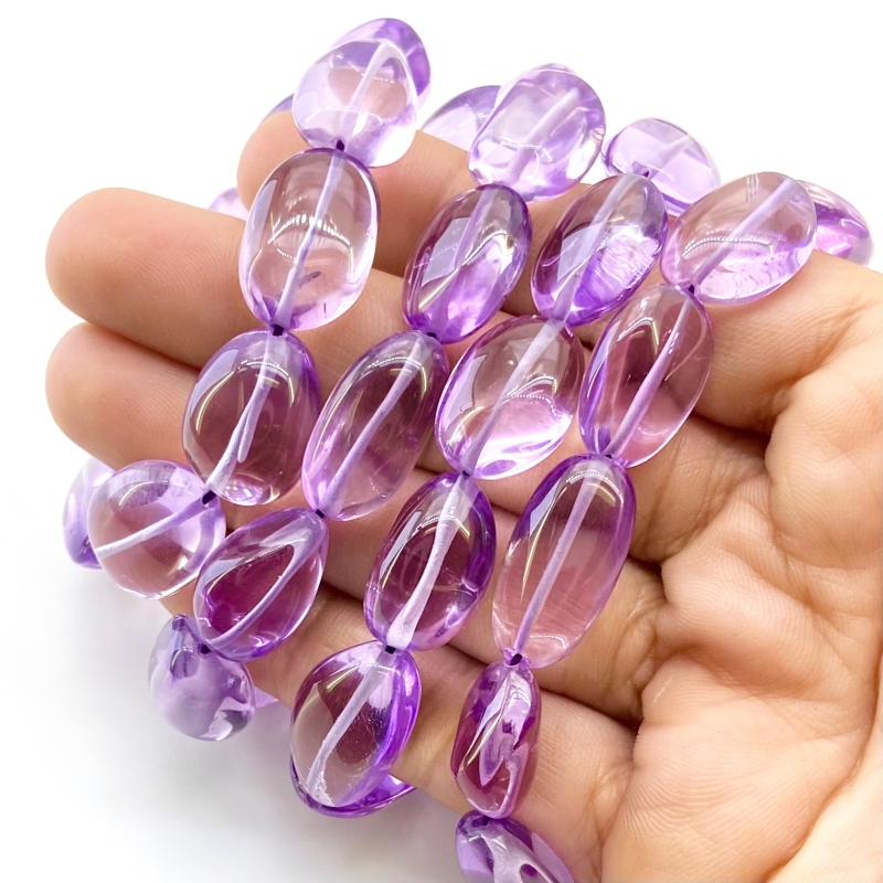 Brazilian Amethyst 12-24mm Smooth Nugget Shape AAA Grade Gemstone Beads Strand - Total 1 Strand of 17 Inch.