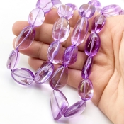 Brazilian Amethyst 12-24mm Smooth Nugget Shape AAA Grade Gemstone Beads Strand - Total 1 Strand of 17 Inch.