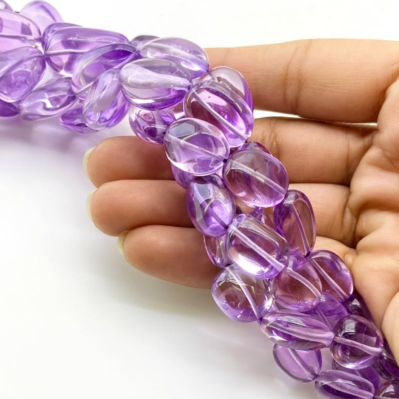 Brazilian Amethyst 12-24mm Smooth Nugget Shape AAA Grade Gemstone Beads Strand - Total 1 Strand of 17 Inch.