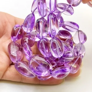 Brazilian Amethyst 13-26mm Smooth Nugget Shape AAA Grade Gemstone Beads Strand - Total 1 Strand of 15 Inch.