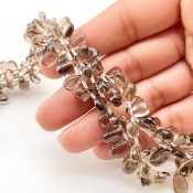 Smoky Quartz 7-14mm Smooth Pear Shape AA+ Grade Gemstone Beads Lot - Total 2 Strands of 18 Inch.