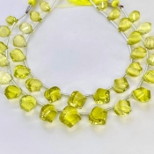 Lemon Quartz 10-15mm Briolette Twisted Shape AAA Grade Gemstone Beads Strand - Total 1 Strand of 8 Inch.