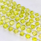 Lemon Quartz 10-15mm Briolette Twisted Shape AAA Grade Gemstone Beads Strand - Total 1 Strand of 8 Inch.