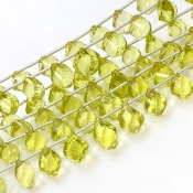 Lemon Quartz 10-15mm Briolette Twisted Shape AAA Grade Gemstone Beads Strand - Total 1 Strand of 8 Inch.