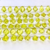 Lemon Quartz 10-15mm Briolette Twisted Shape AAA Grade Gemstone Beads Strand - Total 1 Strand of 8 Inch.
