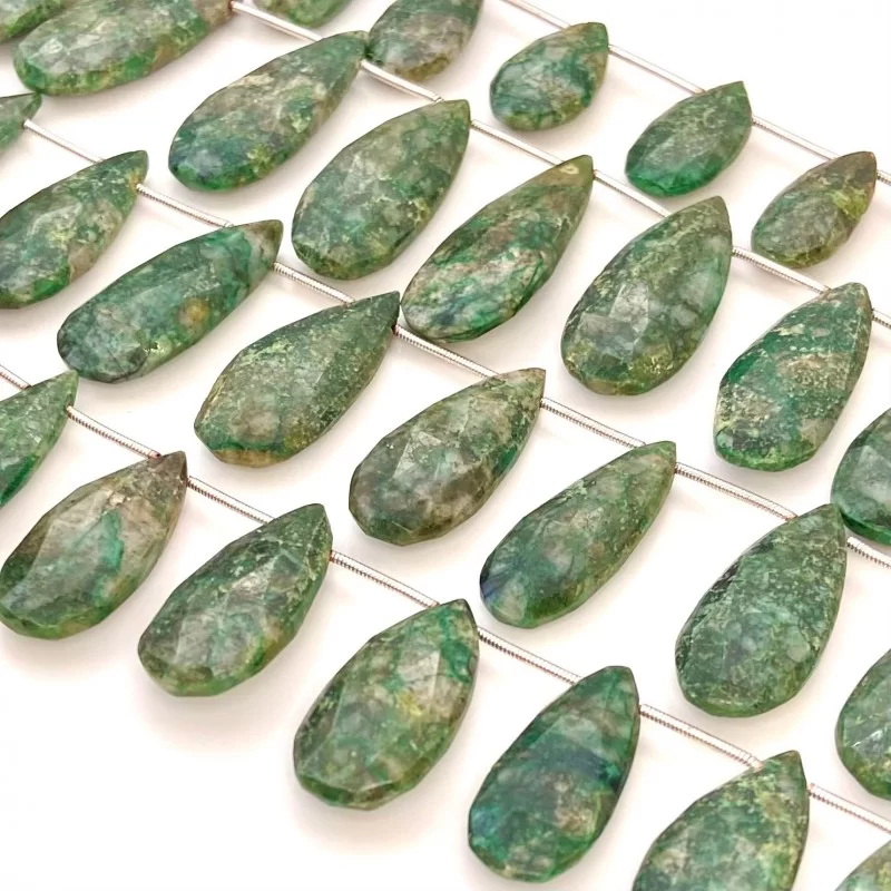 Agate 20-33mm Briolette Pear Shape AA Grade Gemstone Beads Lot - Total 7 Strands of 8 Inch.