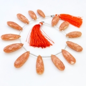 Agate 20-30mm Briolette Pear Shape AA+ Grade Gemstone Beads Lot - Total 6 Strands of 9 Inch.