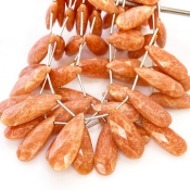 Agate 20-30mm Briolette Pear Shape AA+ Grade Gemstone Beads Lot - Total 6 Strands of 9 Inch.