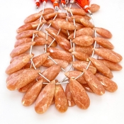 Agate 20-30mm Briolette Pear Shape AA+ Grade Gemstone Beads Lot - Total 6 Strands of 9 Inch.